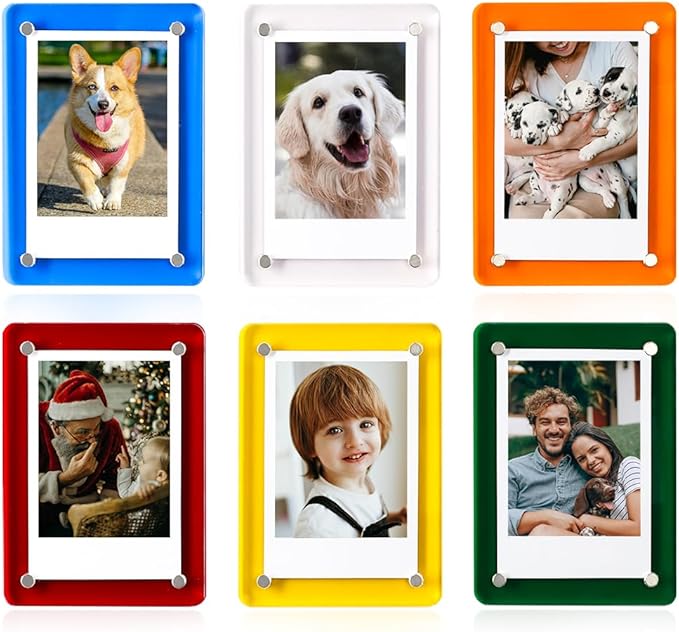 Mini Magnetic Photo Frames for Refrigerator, 2.36x3.54" Acrylic Magnetic by LIANHELILAI
