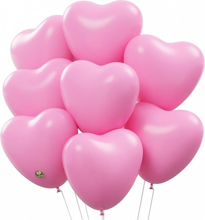 AFTERLOON® Biodegradable Balloons 24 pcs Pink 10 Inch Heart Shaped, Thickened by AFTERLOON%C2%AE