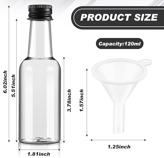 Tessco 100 Pcs Mini Liquor Bottles Plastic Mini Salad Dressing Bottle Christmas - Image 2