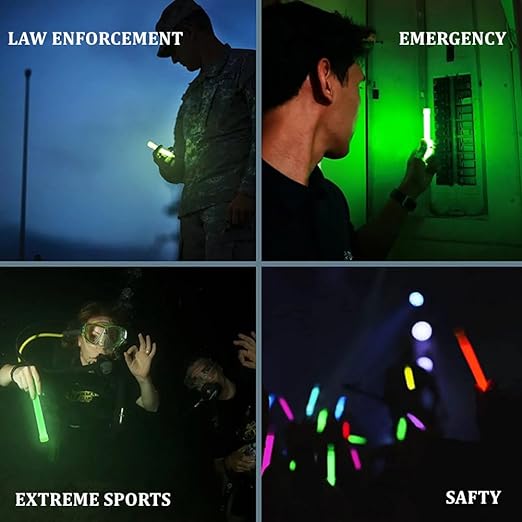 Glow Fever Emergency Safety Military Grade Glowsticks; 10PCS, Hurricane and - Image 4