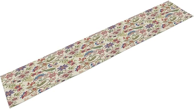 Spring Floral Table Runner, Boho Floral Pattern Natural Plant Table Decoration by AuiMzoo