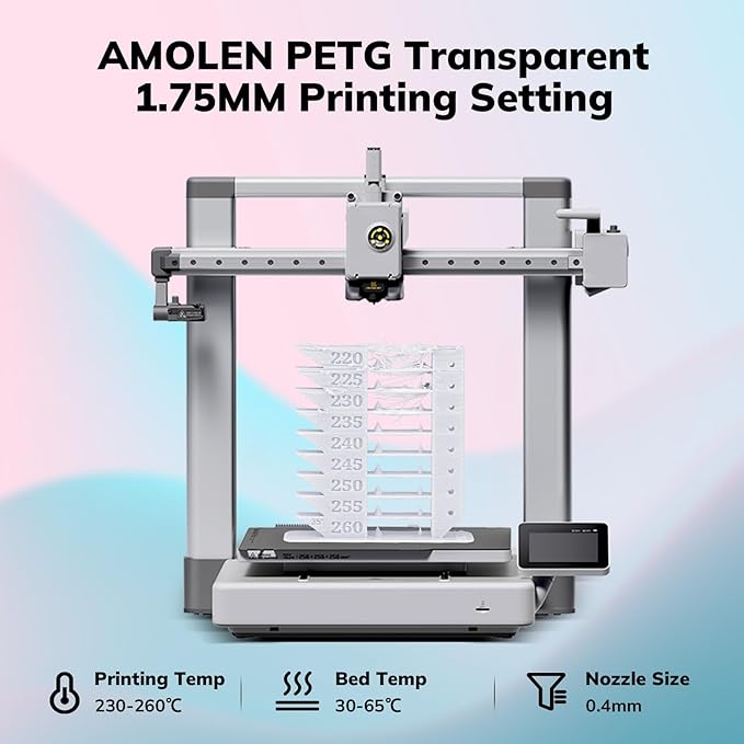 AMOLEN Rapid PETG Basic 3D Printer Filament 1.75mm +/-0.02mm, 500mm/s High - Image 3