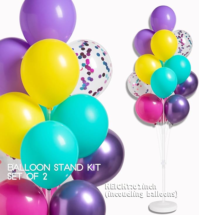 Pink Blue Purple Balloon Column Kit Set of 2, Balloon Column Stand - Image 4
