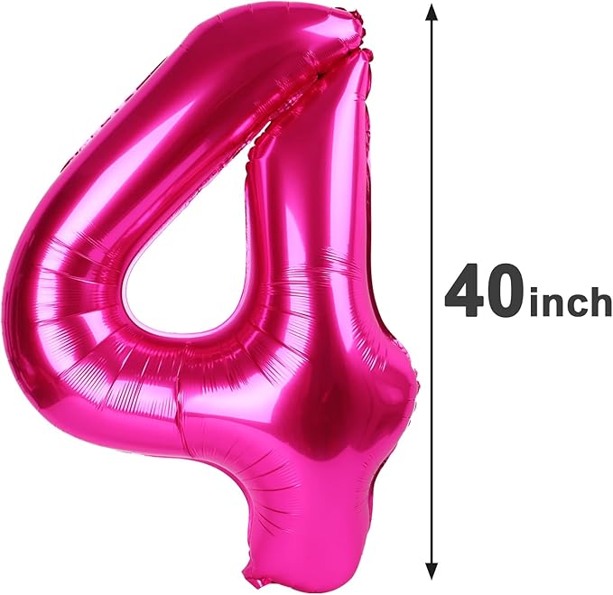 40 Inch Hot Pink Large Number 40 Birthday Balloon, Giant Number 40 Balloons - Image 2