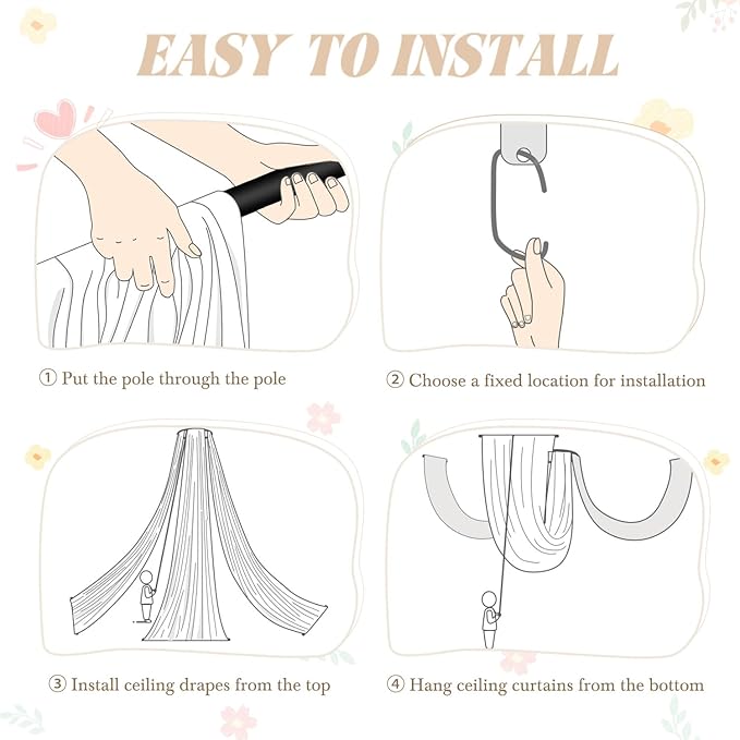 FUHSY Red Ceiling Drapes for Wedding Ceiling Drapes 5FTx20FT 2 Panels Sheer - Image 7