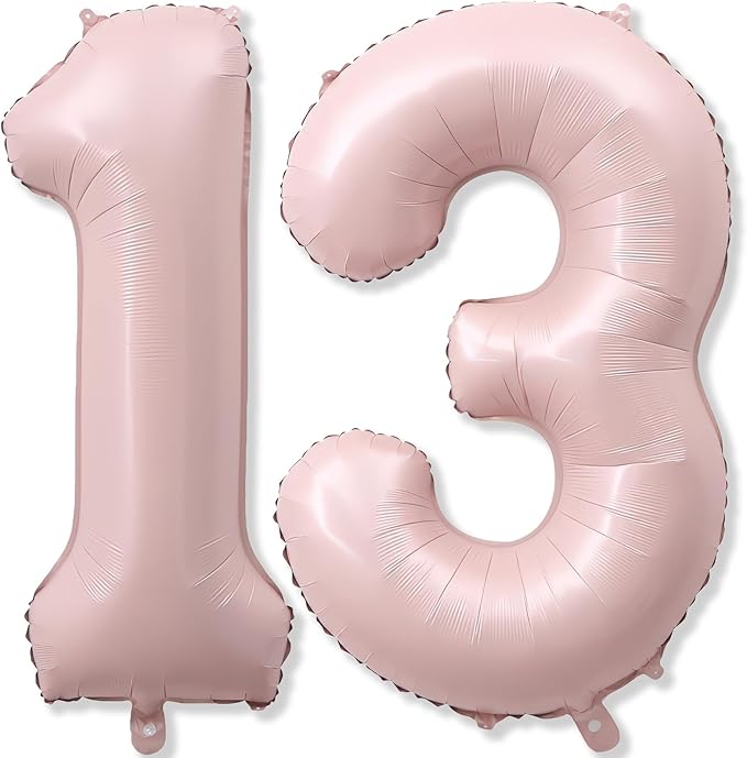 Pastel Pink 13 Balloons Numbers by KAINSY