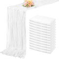 10FT 12 Pack White Cheesecloth Table Runner 20 x 120 Inch Long Rustic Gauze by FoliafeelHome
