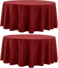 Round Tablecloth 120 Inch Tablecloth 2 Pack Red Table Cloths Washable by AOCOZHomeLifeMuseum