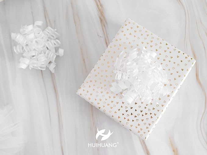 HUIHUANG White Bows for Gift Wrapping Christmas Gift Bows 5 inch x 8 Counts - Image 7