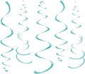 WEVEN Teal Party Hanging Swirl Decorations Plastic Streamer by WEVEN