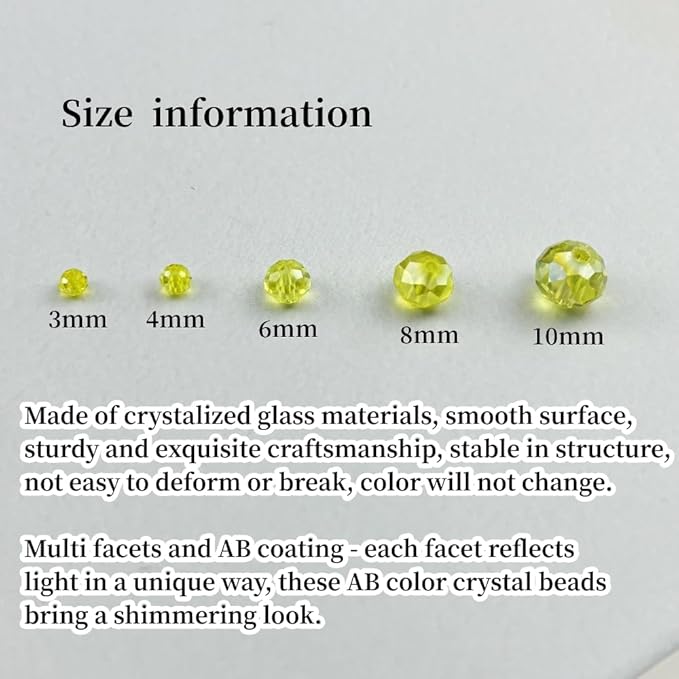 200pcs 6mm Crystal Glass Beads for Crafts Faceted Rondelle Glass Beads for - Image 2