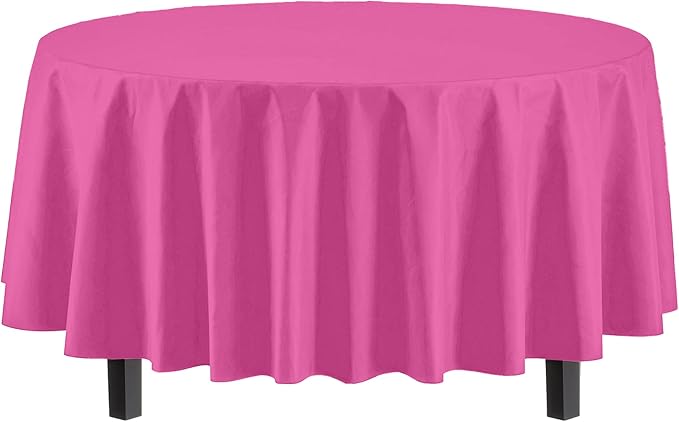 Exquisite 12-Pack Premium Plastic 84-Inch Round Tablecloth - Image 2