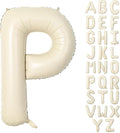 40 Inch Letter Balloons P, Big Custom A-Z Alphabet Foil Name Balloon Cream White by KAINSY
