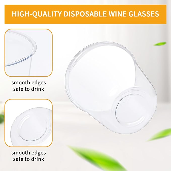 Disposable Stemless Glasses 12oz Crystal Plastic Cups Disposable Cold Party - Image 3