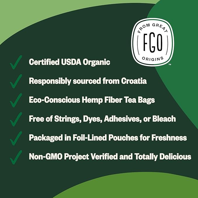 FGO Organic Nettle Leaf Herbal Tea, Eco-Conscious Tea Bags, Caffeine Free - Image 3