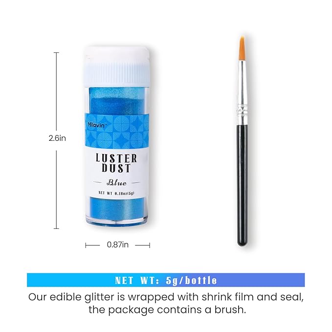Blue Edible Glitter for Cake Decorating, 5g Luster Dust Edible, Edible Glitter - Image 6