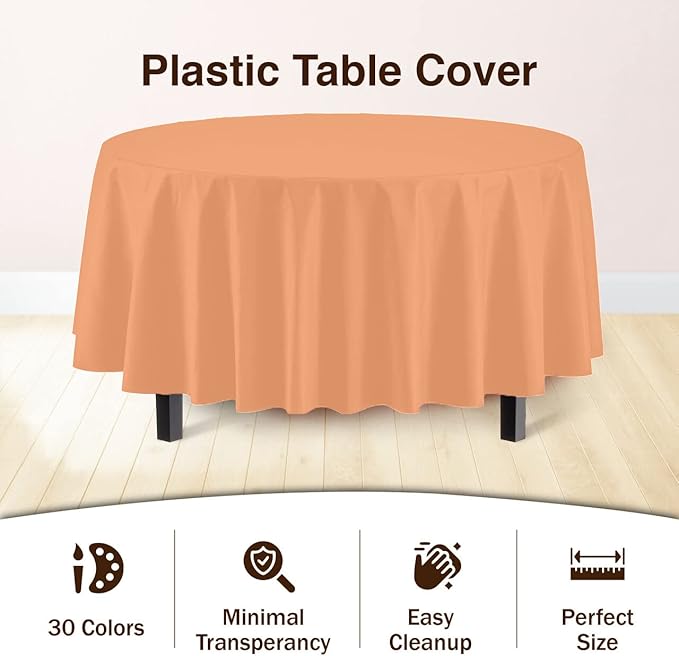 Exquisite 12-Pack Premium Plastic 84-Inch Round Tablecloth - Image 3