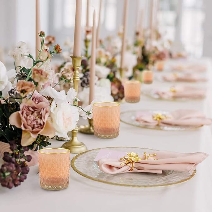 SHMILMH Pink Votive Candle Holders Set of 24, Tea Candle Holder - Image 2