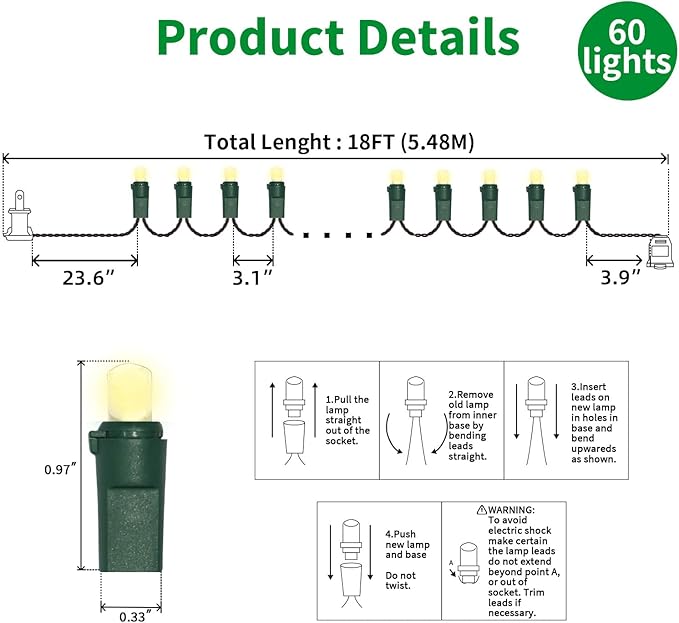 60 LED Warm White String Light - Image 4