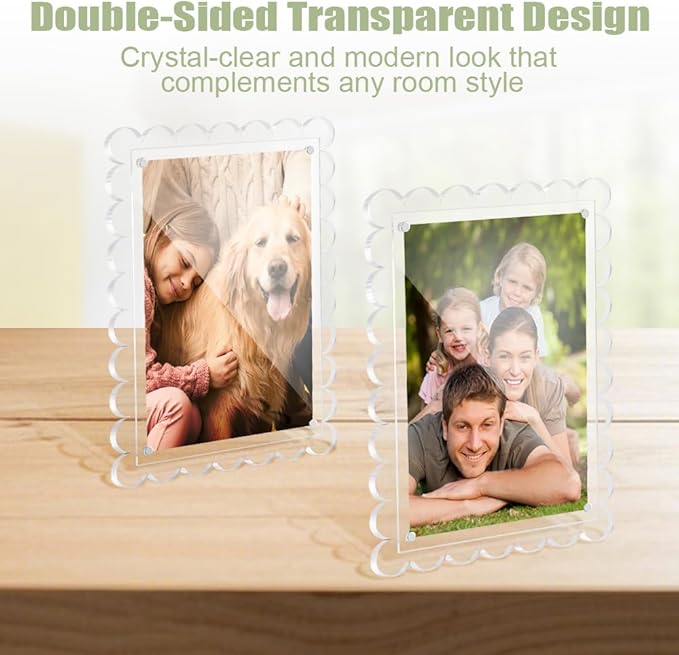 3 PCS 5x7 Inch Acrylic Picture Frames, Double Sided Transparent Magnetic Photo - Image 5