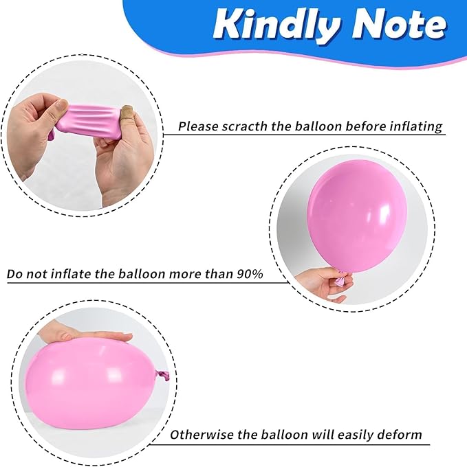 Pink Blue Purple Balloons, 12 Inchs Blue Pink Metallic Silver Cartoon Theme - Image 3