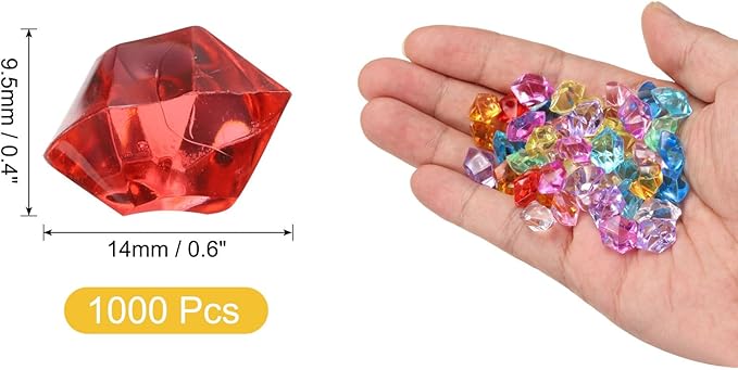 uxcell 1000pcs Fake Ice Rocks, Dazzling Clear Resin Crushed Ice Sparkling Fake - Image 2