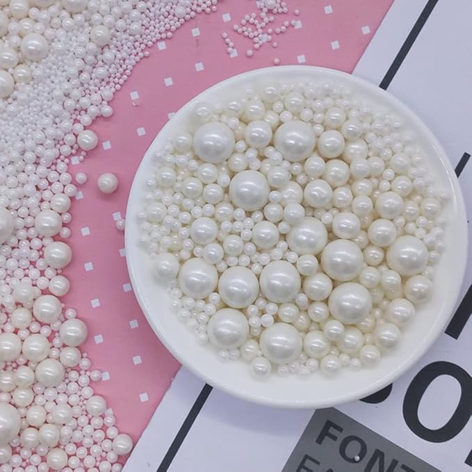 Edible White Sugar Pearls Candy Sprinkles 120G/ 4.23Ounce Baking Cake Sprinkles - Image 2
