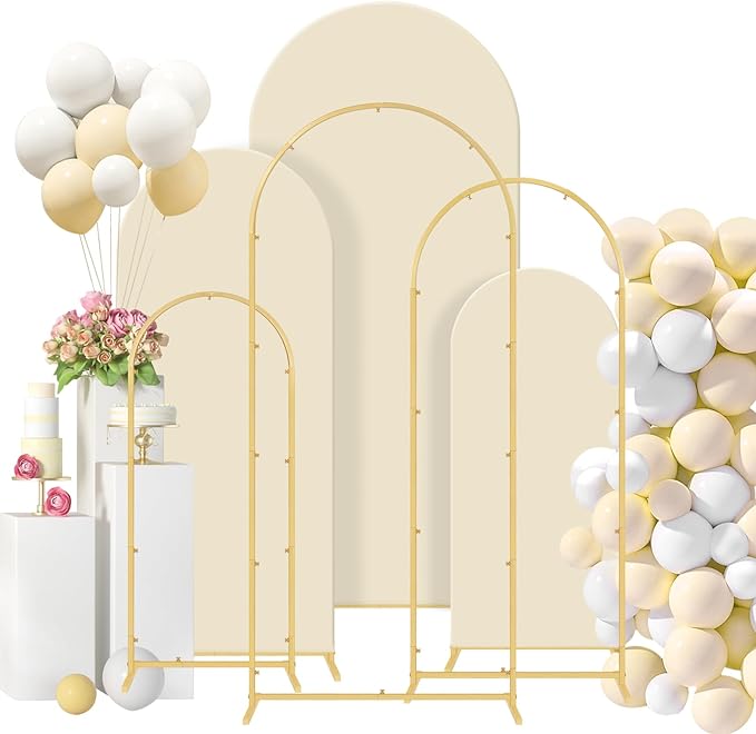 Wedding Arch Backdrop Stand Set of 3, Metal Arch Backdrop Stand by Gawicpy