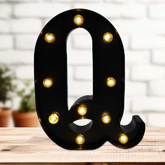 Led Marquee Letters, 8.58 Inch Black Light Up Letters, Small Led Letter Lights by DyingSwan