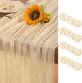 Beige Cheesecloth Table Runner 4 Pack Fall Table Runners 120 Inches Boho Gauze by DeZerlor