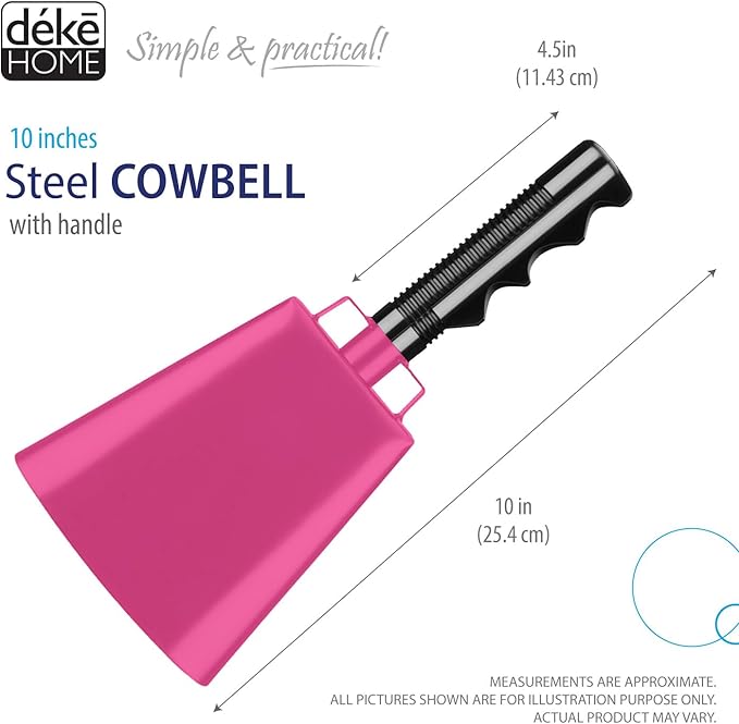 Deke Home - 2 Pack 10 Inch Steel Cowbells - Image 2