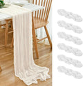 6 Pack White Cheesecloth Table Runner 21x120 Inch Boho Wrinkled Sheer Romantic by Dspoot