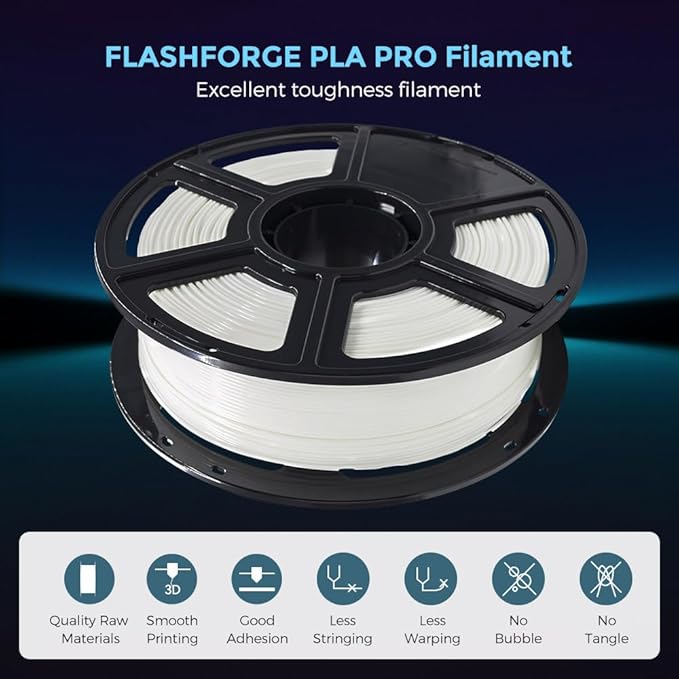 FLASHFORGE 3D Printer Filament, PLA PRO Filament 1.75mm, 1KG Spool, Dimensional - Image 2