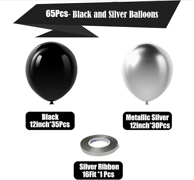 Black and Silver Balloons - Image 2