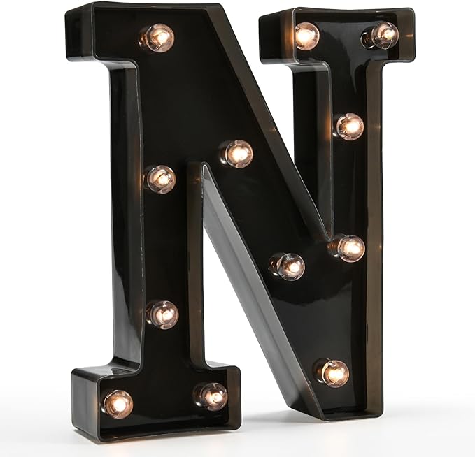 Light Up Black Alphabet Marquee Letters Sign LED Marquee Number Lights Sign by OYCBUZO