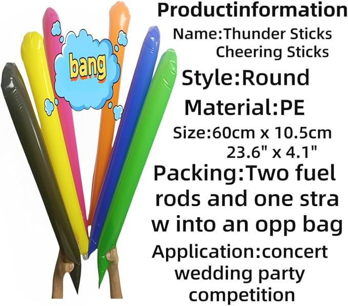 40pcs Round headTeam Spirit Boom Sticks Thunder Sticks Cheering Sticks Team - Image 3