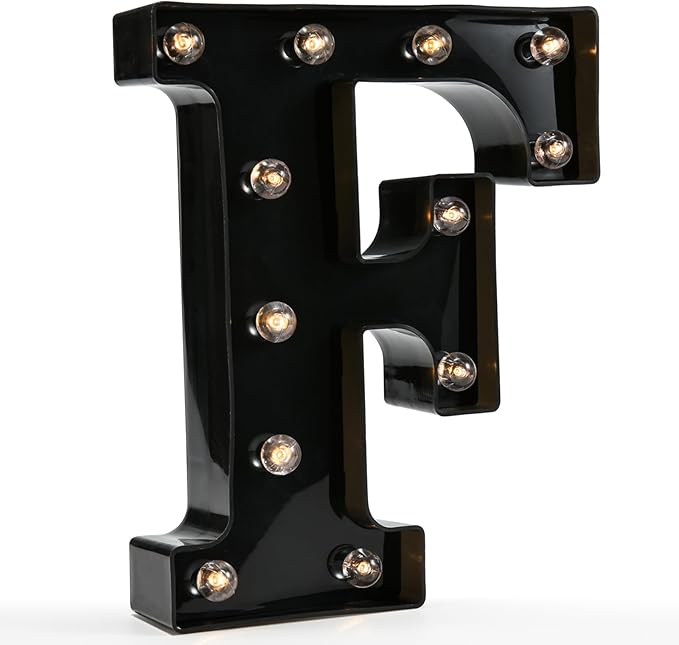 OYCBUZO Light Up Black Alphabet Marquee Letters Sign LED Marquee Number Lights by OYCBUZO
