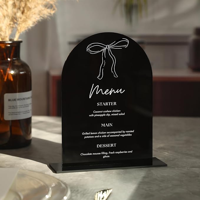 UNIQOOO Black Acrylic Arch Table Sign by UNIQOOO