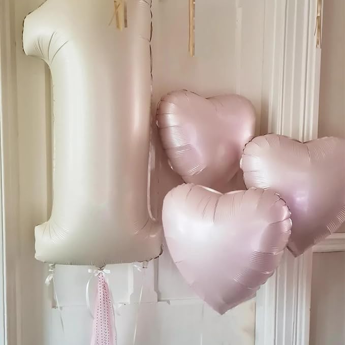 Baby Pink Heart Balloons, 18 Inch, Pastel Helium Foil - Image 3