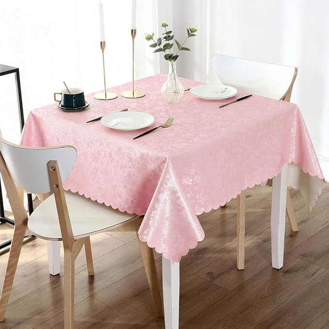 Smiry Square Table Cloth, Waterproof Heavy Duty Vinyl Tablecloths, Wipeable - Image 6