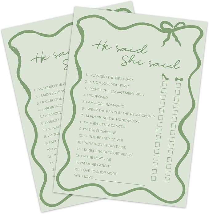 DEEKA 30 PCS Bridal Shower Games Card - Image 9