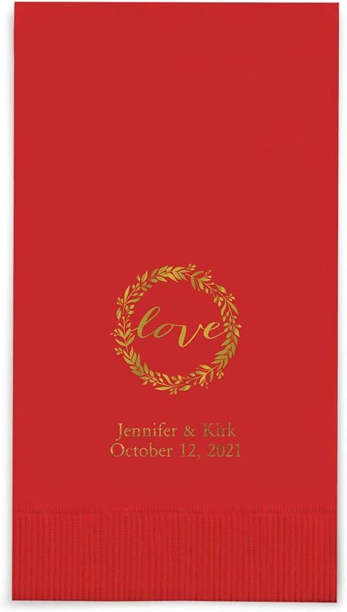Weddingstar Personalized Printed Paper Napkins 3-Ply 40 Pack Dinner by WEDDINGSTAR
