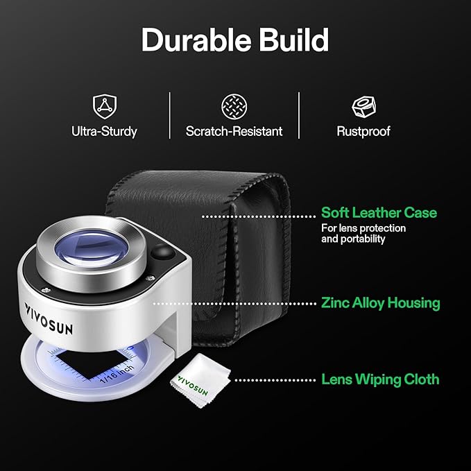 VIVOSUN 30X Rechargeable Loupe, Portable Mini Magnifier, Desktop Magnifying - Image 5