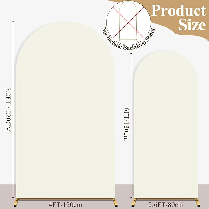 Ledido Wedding Arch Backdrop Cover 6FT 7.2FT Arch Covers 2Set Fitted Stretchy - Image 2