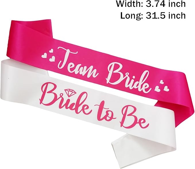 7 Pack Bachelorette Sashes Hot Pink, 1 White Bride to Be Sash and 6 Team Bride - Image 3