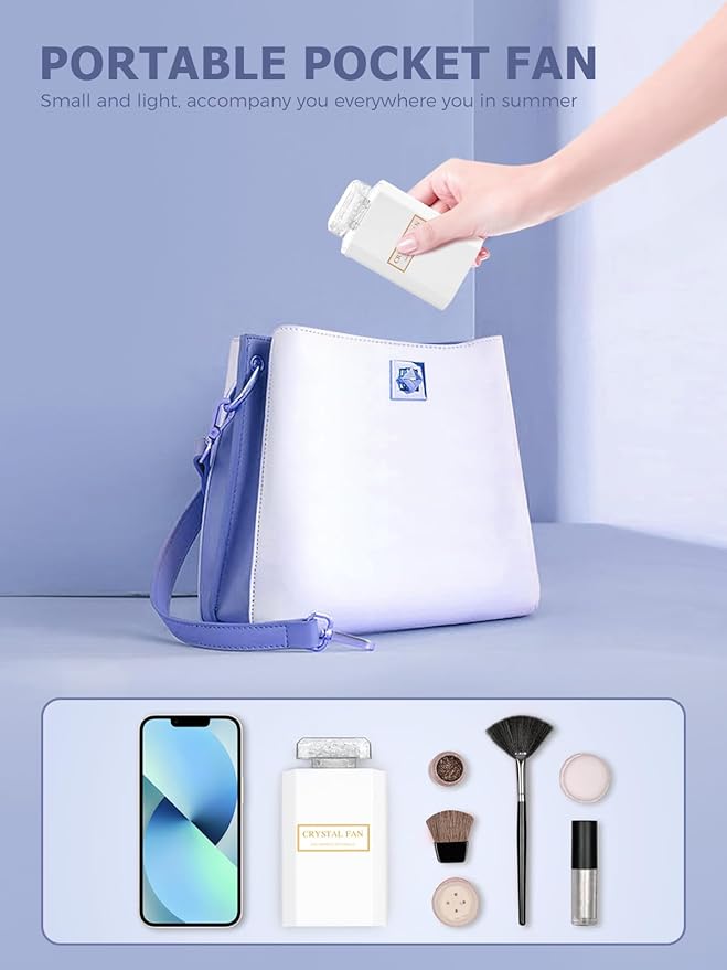 Lady Handheld Fan, Rechargeable Small Personal Fan - Image 3