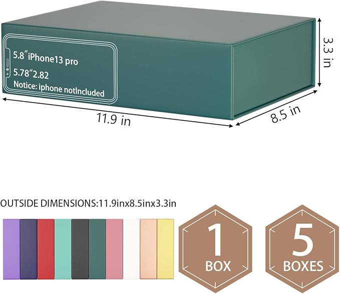 Green Gift Box 11.9" x 8.5" x 3.3" - Image 2