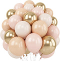 White Sand Gold Balloons Set, 12 Inch Double Stuffed Blush Beige Boho Party by Jobkoo