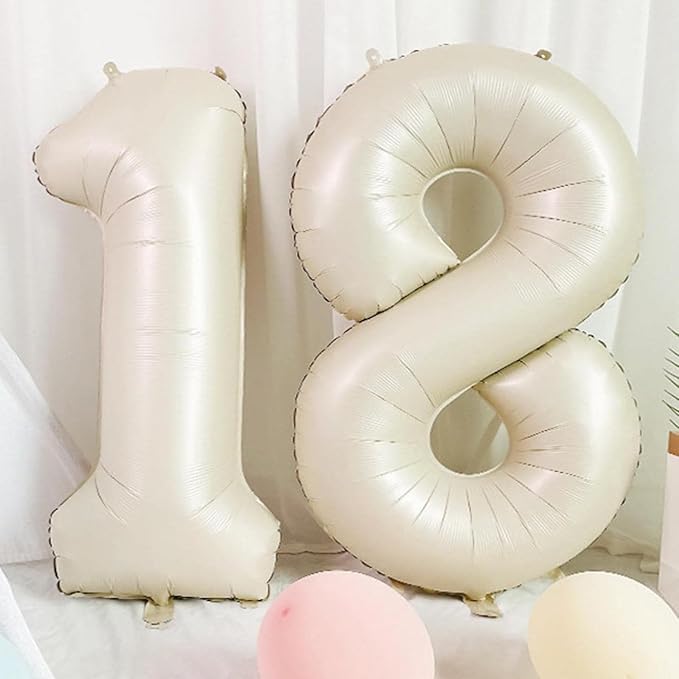 40 Inch Cream White Number1st Balloon Mylar Big Foil Helium Number 10th 11st 21 - Image 6