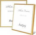 4x4 Picture Frame Matte Gold Modern Simple Thin Aluminum Metal Photo Frame by Autjvy